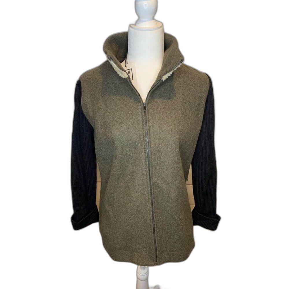 THML Green and Black Peacoat Medium NEW